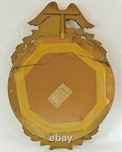 Large Antique/Vtg 32 Federal Carved Bullseye Eagle Convex Gold Wood Wall Mirror