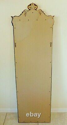 Large Antique/Vtg 63 Ornate Gold Floral Syroco Full Length Hanging Wall Mirror