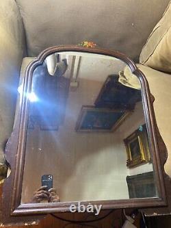 Large Antique Wood Framed Wall Mirror 25.5 Wide x 32.0 tall x 1.5 Deep