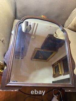 Large Antique Wood Framed Wall Mirror 25.5 Wide x 32.0 tall x 1.5 Deep