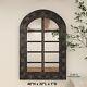 Large Arched Window Mirror Rustic Wood Frame Wall Hanging Art Decor Antique Look
