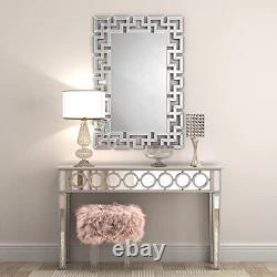 Large Art Decorative Wall Mirror 31.5x47 Silver Rectangular Venetian Mirror