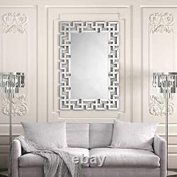Large Art Decorative Wall Mirror 31.5x47 Silver Rectangular Venetian Mirror