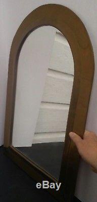 Large BRASS Wall Mirror Vintage Retro ARCH SHAPED 23 x16 Gorgeous Estate Find