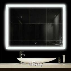 Large Backlit LED Illuminated Modern Bathroom Makeup Light Wall Mount Mirror