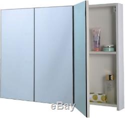 Large Bathroom Medicine Cabinet With 3 Mirrors Wall Mounted Space Saving Organizer
