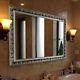 Large Bathroom Mirror For Wall 37x25.5 Sleek Surface Frame Silver Home Decor