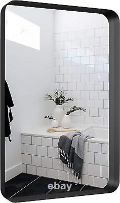 Large Bathroom Mirrors for Wall Modern Rectangular Mirror with Seamless Metal
