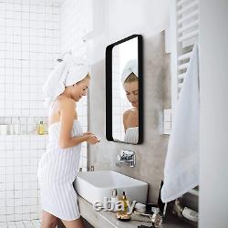 Large Bathroom Mirrors for Wall Modern Rectangular Mirror with Seamless Metal