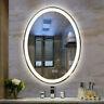 Large Bathroom Vanity Mirror Oval Wall Frameless Bight LED Lighted Makeup Mirror