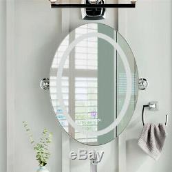 Large Bathroom Vanity Mirror Oval Wall Frameless Bight LED Lighted Makeup Mirror