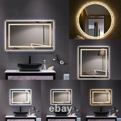 Large Bathroom Vanity Mirror Wall Bight LED Lighted Makeup Mirror Dimmable