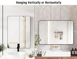 Large Black Aluminum Mirror for Bathroom Wall Mirror 30x40 Glass Panel Vani