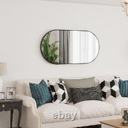 Large Black Framed Oval Wash Basin Mirror Bathroom Mirror Entryway Wall Decor