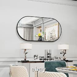 Large Black Framed Oval Wash Basin Mirror Bathroom Mirror Entryway Wall Decor