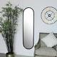 Large Black Oval Mirror modern industrial oblong wall mounted retro home decor