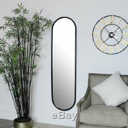 Large Black Oval Mirror modern industrial oblong wall mounted retro home decor