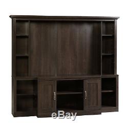 Large Brown Living Room Gaming Entertainment Center Cabinet Wall Unit TV Stand