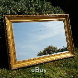 Large C18th Style 3'4 x 2'4 Flared Gilt Framed Wall Mirror
