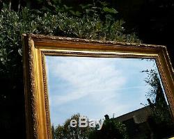 Large C18th Style 3'4 x 2'4 Flared Gilt Framed Wall Mirror
