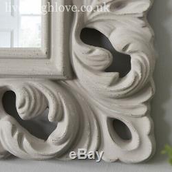Large Carved Ornate Vintage Chic Wall Mirror Grey RRP £110 Reduced To £89.00