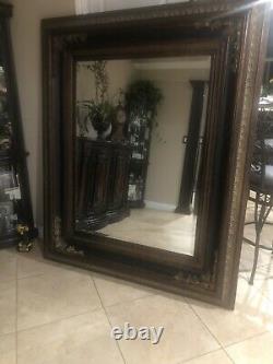 Large Carved Wood Framed Mirror