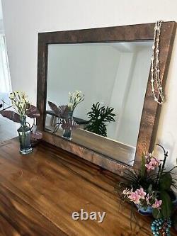 Large Copper Vanity Mirror, Bathroom Wall Decor, Handmade Home Decor, Unique