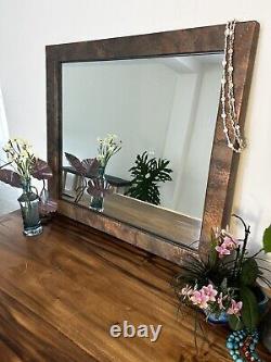 Large Copper Vanity Mirror, Bathroom Wall Decor, Handmade Home Decor, Unique