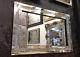 Large Crushed Diamond Crystal Glass Silver Frame Bevelled Wall Mirror 120x80cm