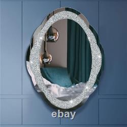 Large Decorative Bling Diamond Crystal Wall Mirror Cloud-shape for Home Decor