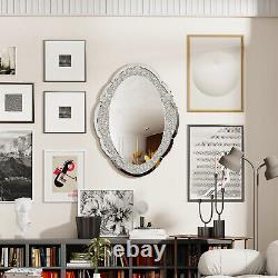 Large Decorative Bling Diamond Crystal Wall Mirror Cloud-shape for Home Decor