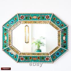 Large Decorative Mirror living room Turquoise Octogonal mirror Bathroom decor