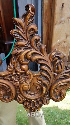 Large Decorative Shaped Wall Mirror Aged Wood 67