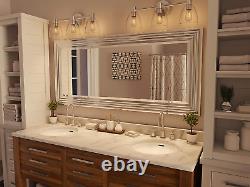 Large Decorative Wall Mirror Bedroom Bathroom Above Mantle Shiny Chrome 66 X 30