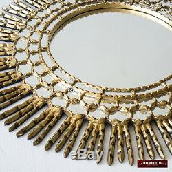 Large Decorative sunburst Mirror from Peru Handcarved Gold Round Mirror 30
