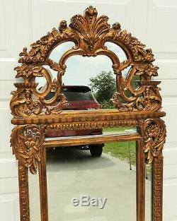 Large Designer 58 Ornate Gold Gilt Carved Flower Hanging Wall Mirror #5648