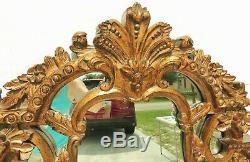 Large Designer 58 Ornate Gold Gilt Carved Flower Hanging Wall Mirror #5648