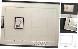 Large Double Rectangular Beveled Wall Mirror Silver Backed Rectangle