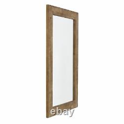 Large Farmhouse Wall Mirror Solid Wood Frame Bathroom Vanity Accent Decor Brown