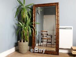 Large Faux Bamboo Floor or Wall Mirror