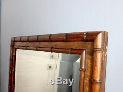 Large Faux Bamboo Floor or Wall Mirror