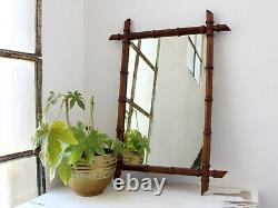 Large Faux Bamboo Wall Mirror