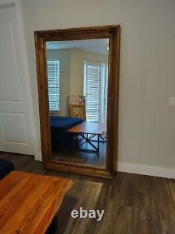 Large Floor/wall Mirror. Real Wood. Brown. Beautiful Grain. Mint. L 46 H 82 W 3