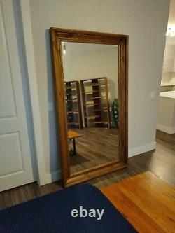 Large Floor/wall Mirror. Real Wood. Brown. Beautiful Grain. Mint. L 46 H 82 W 3