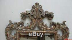 Large French Country Italian Regency Carved Hanging Wall Mirror