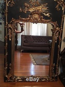 Large French Gilt Carved Wood Wall Mirror