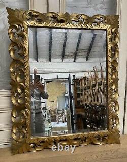 Large French Gilt Wood Wall Mirror, 19th Century, Great Condition, Gilt