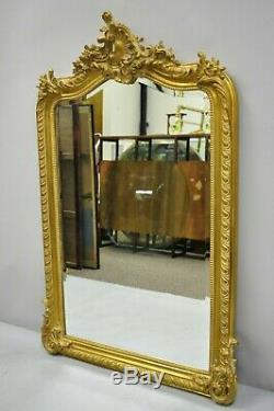 Large French Louis XV Victorian Style Acanthus Gold Gilt 56 x 37 Wall Mirror