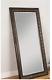 Large Full Length Floor Mirror Antique Gold Brown Ornate Carved Leaning Wall