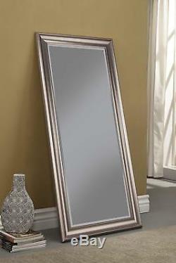 Large Full Length Floor Mirror Leaning Wall Leaner Living Bedroom Antique Silver